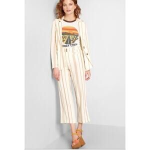 Women's Modcloth Plus Size New Opportunity Striped Linen Blend size 18 Twee Boho